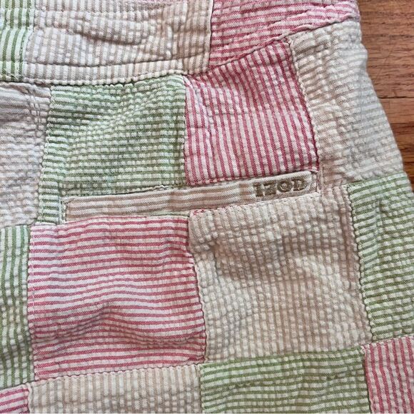 Izod Golf Plaid White Pink Green Seersucker Women's size 6 Skort Skirt - Picture 9 of 9
